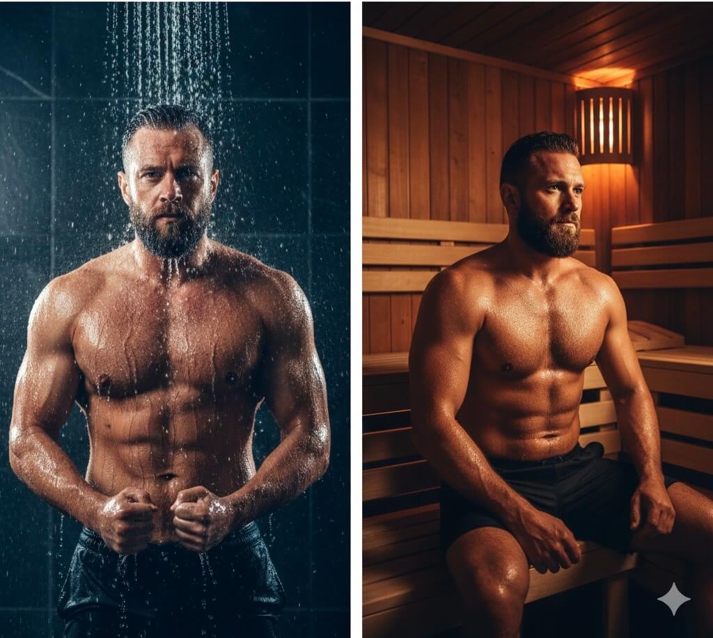 Man exercising with weights